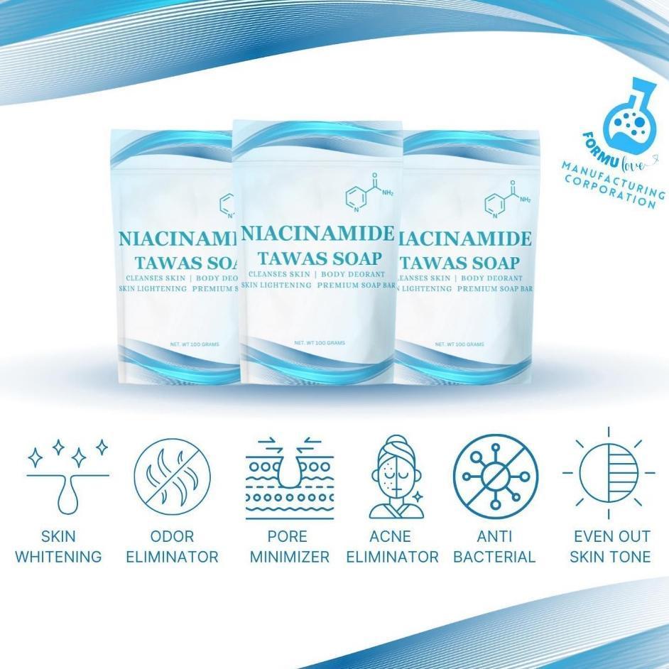 FreeShipping BUY 5T AKE 5 NIACINAMIDE TAWAS SOAP WITH FREE MESH 100g