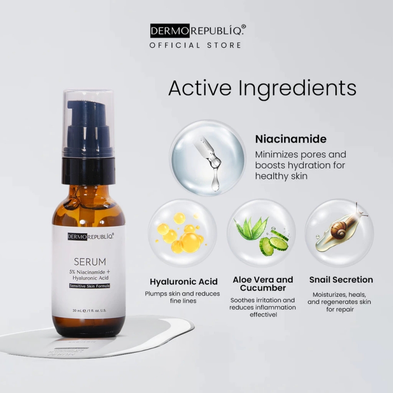 BUY 1 TAKE 2 Dermorepubliq 5% Niacinamide + Hyaluronic Acid Sensitive Skin Formula Serum - 30 mL